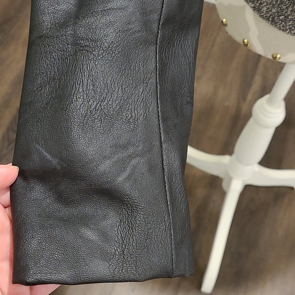 Daniel Rainn zip up blazer w/ vegan leather sleeve - Picture 5 of 7